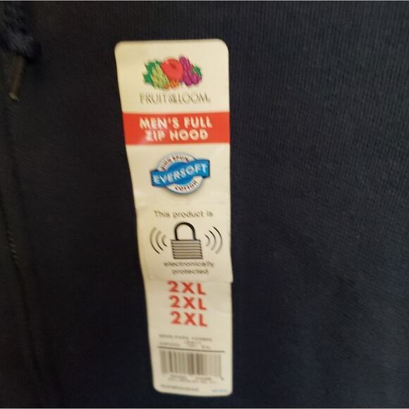 FRUIT of the Loom XXL blue Hoodia NWT 60 % cotton 40 % polyester - Picture 6 of 6